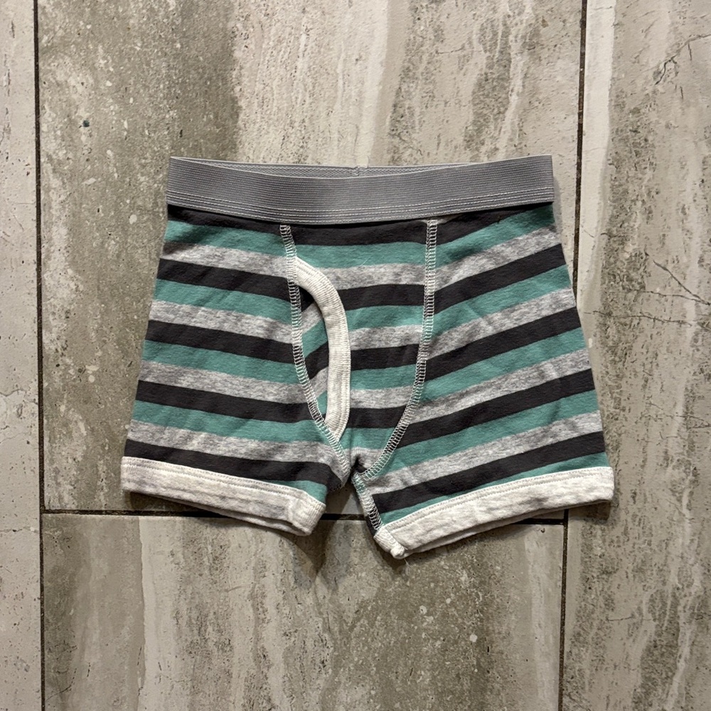 Striped kids Boxer Briefs - Gray & Teal